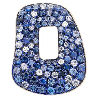 Pre-owned Mattioli Puzzle Mediumearring In 18k Whitegold, White Diamonds And Blue Sapphire