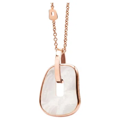 Pre-owned Mattioli Puzzle Pendant In 18k Rose Gold And Element In Natural Mother Of Pearl In Red