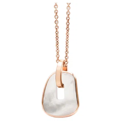 Pre-owned Mattioli Puzzle Pendant In 18k Rose Gold And Element In Natural Mother Of Pearl In Red