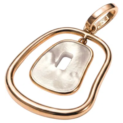 Pre-owned Mattioli Puzzle Pendant In 18k Rose Gold And Natural Mother Of Pearl In Red