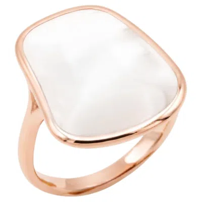 Pre-owned Mattioli Puzzle Ring Collection 18k Rose Gold And Natural Mother Of Pearl In Red