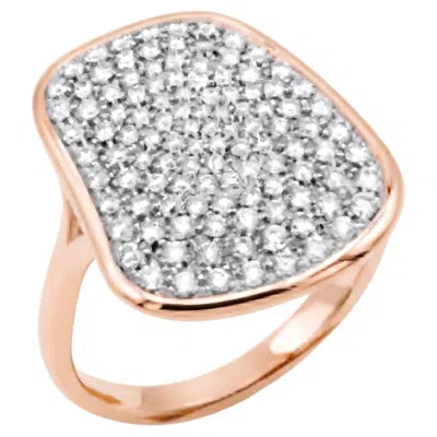 Pre-owned Mattioli Puzzle Ring In 18k Rose Gold And White Gold, White Diamonds Pavé