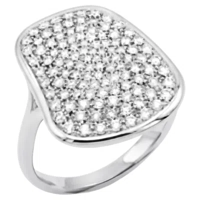 Pre-owned Mattioli Puzzle Ring In 18k White Gold And White Diamonds Pavé