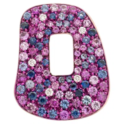 Pre-owned Mattioli Puzzle Small Earrings In 18k Rosegold, White Diamonds And Pink Sapphire