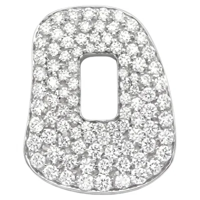 Pre-owned Mattioli Puzzle Small Earrings Puzzle In 18k White Gold And White Diamonds Pavé