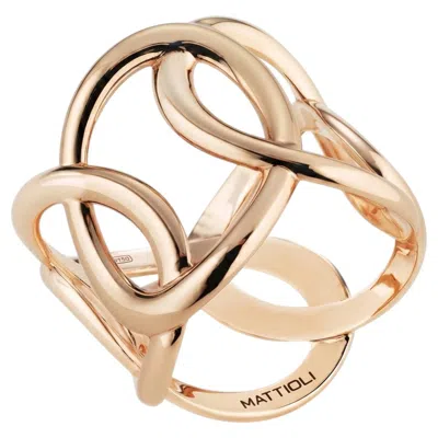 Pre-owned Mattioli Ring Hiroko Collection In 18k Rose Gold In Red