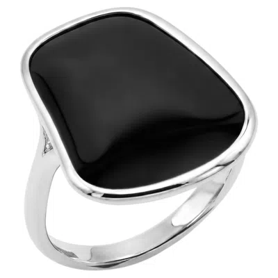 Pre-owned Mattioli Ring In 18k White Gold And Onyx