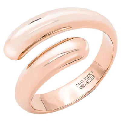 Pre-owned Mattioli Rose Gold 18 Karat Ring Hiroko Collection In Red