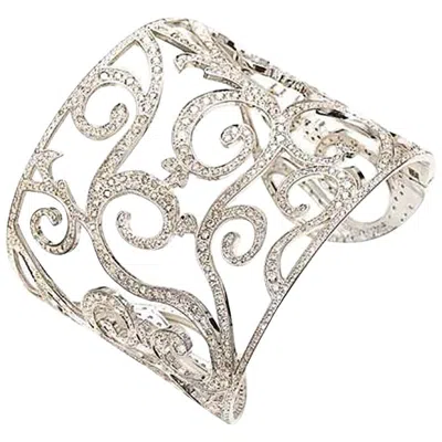 Pre-owned Mattioli Siriana Cuff In White Gold And Ice Diamonds
