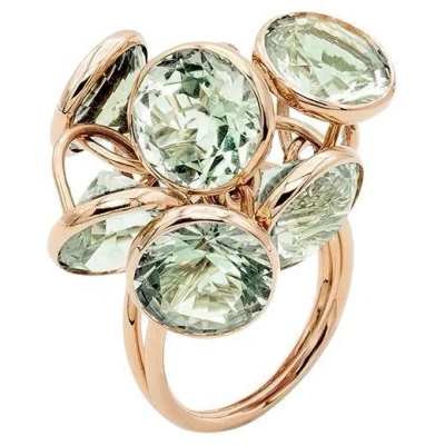 Pre-owned Mattioli Smarties Prasiolite 18k Gold Ring In Multi
