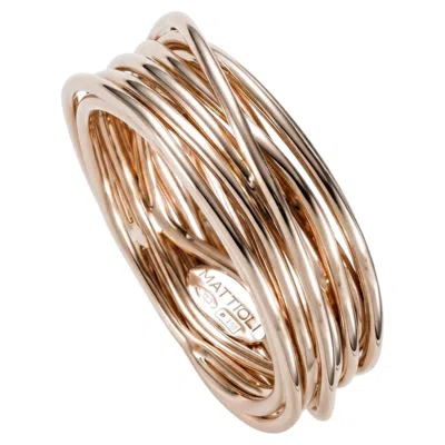 Pre-owned Mattioli Tibet Ring In 18k Rose Gold In Red