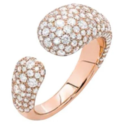 Pre-owned Mattioli White Diamonds Rose Gold 18 Karat Ring Hiroko Collection