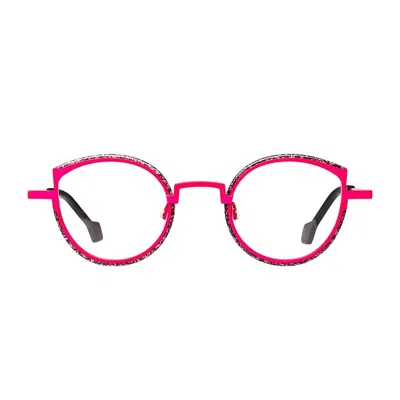 Matttew Apostrophe Neon Pink Titanium Round Eyeglasses