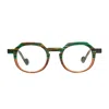Matttew Backgammon 1897 Trama Verde Marrone Glasses In Green