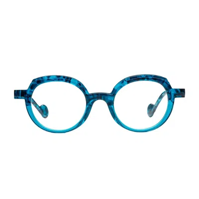 Matttew Blue Halma Acetate Round Sunglasses