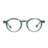 Matttew Checkers 1903 Trama Verde Grigio Glasses In Gray
