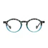 Matttew Checkers 1905 Texture Turchese Glasses In Blue