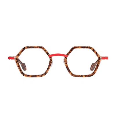 Matttew Gesa 100 Tartarugato Corallo Rosa Titanio Glasses In Brown