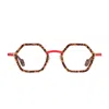 Matttew Gesa 100 Tartarugato Corallo Rosa Titanio Glasses In Brown