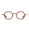 Matttew Gesa 100 Tartarugato Corallo Rosa Titanio Glasses In Brown