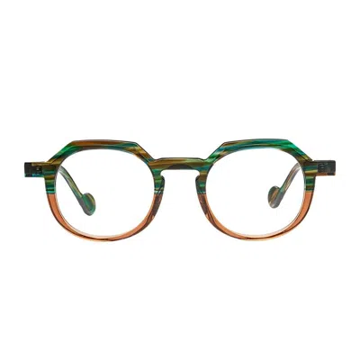 Matttew Green And Brown Patterned Acetate Backgammon Eyewear In Multi