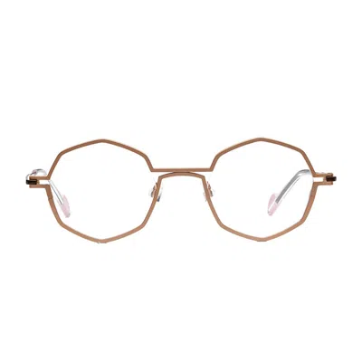 Matttew Rose Gold Copper Titanium Shaded Sunglasses In Multi