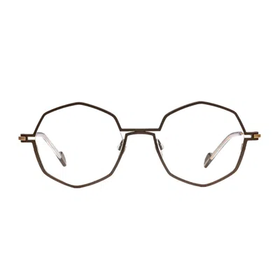 Matttew Silver 1880 Marrone Giallo Oro Glasses In Brown