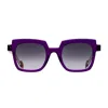 Matttew Viola Gray Republique Acetate Rectangular Sunglasses In Purple