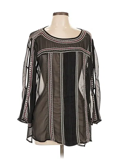 Pre-owned Matty M 3/4 Sleeve Blouse In Black