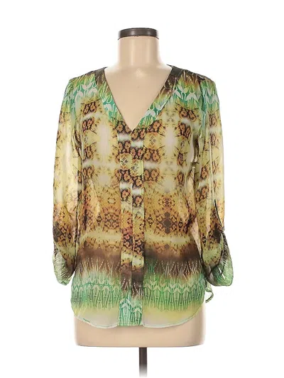 Pre-owned Matty M 3/4 Sleeve Blouse In Green