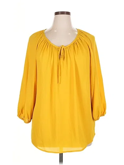 Pre-owned Matty M 3/4 Sleeve Blouse In Yellow
