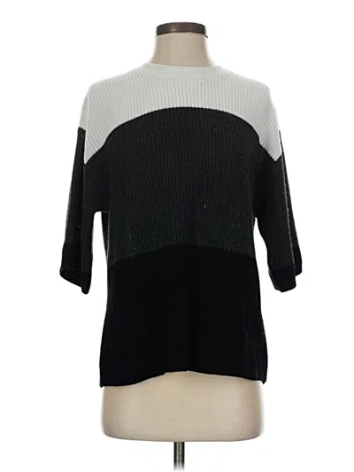 Pre-owned Matty M 3/4 Sleeve Top Black Mock Neckline Tops