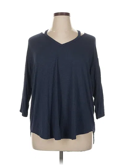 Pre-owned Matty M 3/4 Sleeve Top Blue V-neck Tops