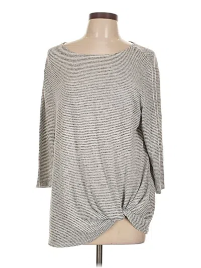 Pre-owned Matty M 3/4 Sleeve Top Gray Boatneck Tops