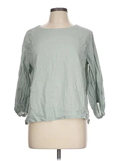 Pre-owned Matty M 3/4 Sleeve Top Green Boatneck Tops