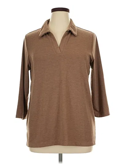 Pre-owned Matty M 3/4 Sleeve T-shirt In Brown