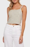 Matty M . Abigail Crop Tank Top In White