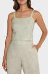 Matty M . Abigail Linen Blend Camisole In Green