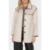 Matty M Angel Contrast Whipstitch Button Front Jacket