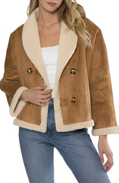 Matty M . Angel Faux Shearling Jacket In Brown
