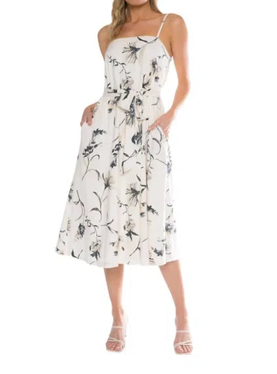 Matty M Anita Midi Dress In Natural In White