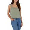 Matty M . Back Button Square Neck Tank In Green