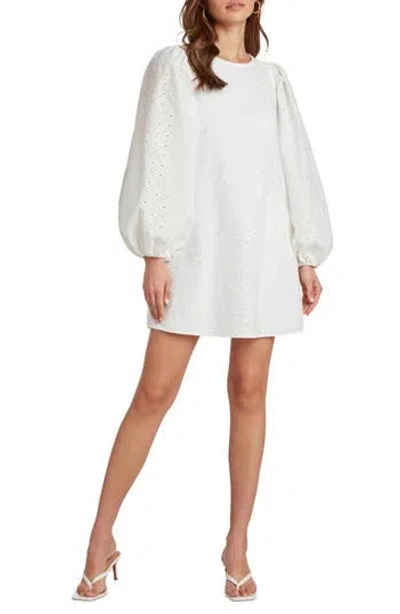 Matty M . Brooke Long Sleeve Dress In White