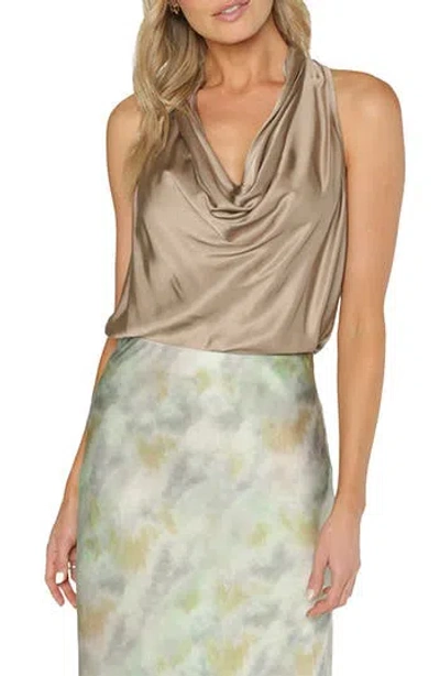 Matty M . Capri Cowl Neck Top In Metallic