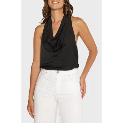 Matty M . Capri Cowl Neck Top In Black
