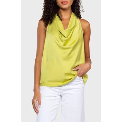 Matty M . Capri Cowl Neck Top In Yellow