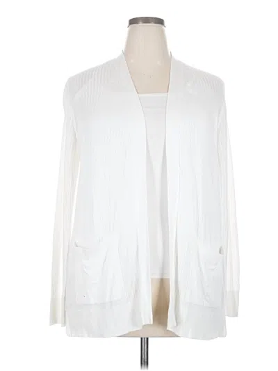 Pre-owned Matty M Cardigan Sweater In White