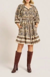 Matty M . Cassia Mixed Print Cotton Dress In Gray