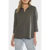 Matty M . Chrystie Linen Blend Button-up Shirt In Gray