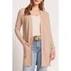 Matty M . Claire Longline Open Front Cardigan In Neutral